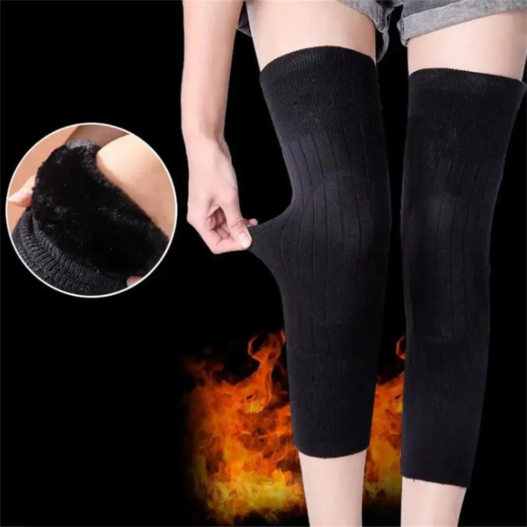 2 Pieces Al-Quraysh Wool Knee Warmers – Unisex Fleece-Lined Thermal Leg & Knee Support Pads.