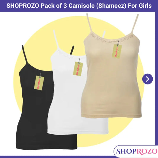 SHOPROZO Pack of 3 Camisole for Girls Tanktops for women Shameez