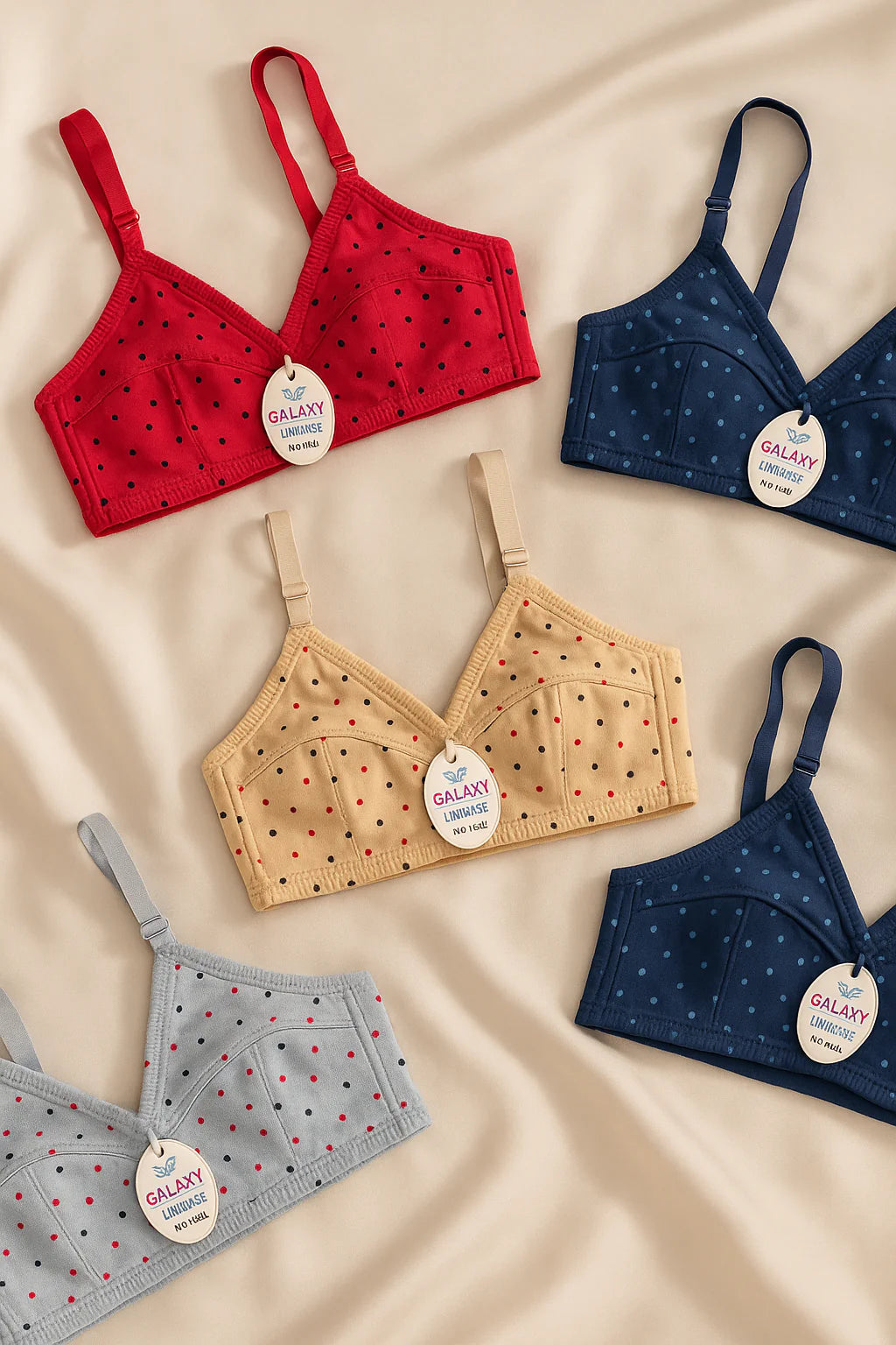 SUMMER SPECIAL COTTON BRA POLKA DOT (PACK OF 4)