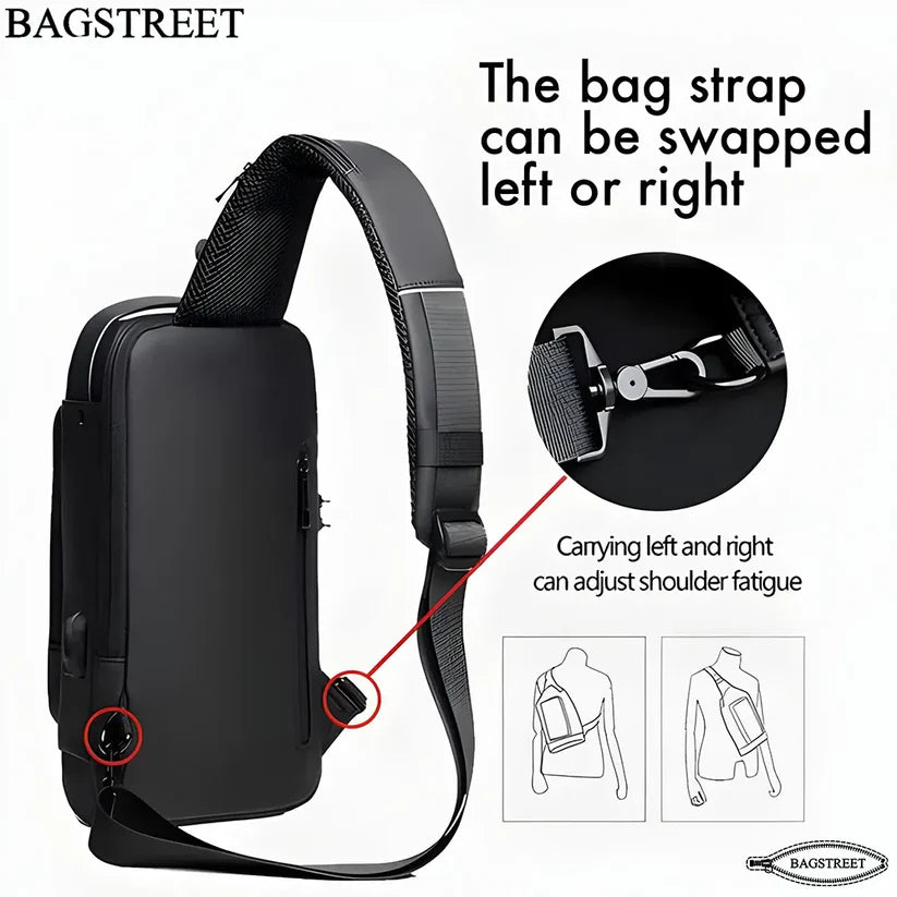 Crossbody Tech Sling Bag With USB Charging Port