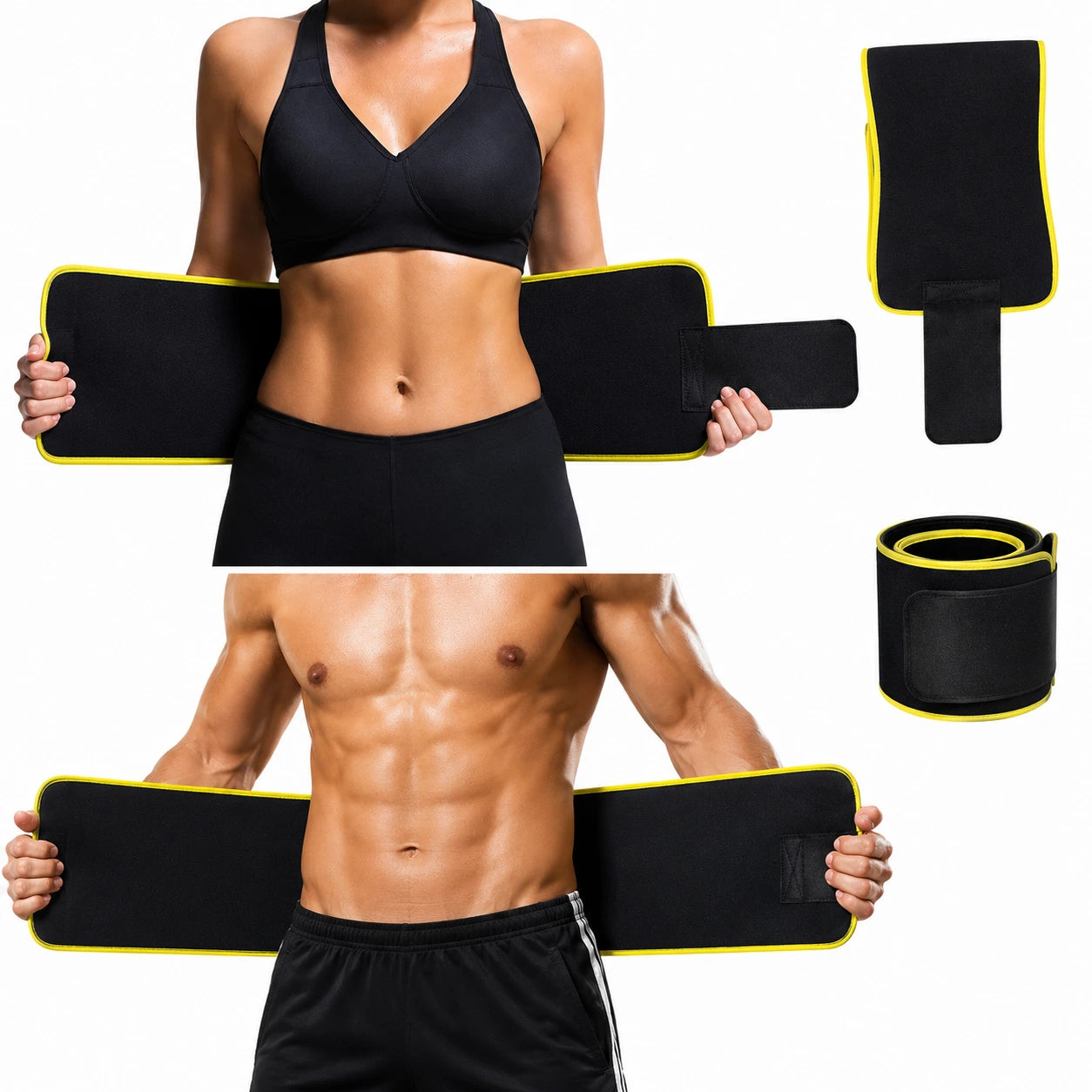 Sweat Slim Belt – Hot Shaper Waist Trimmer Belt (Free Size – Fits Up To 44″ Waist)