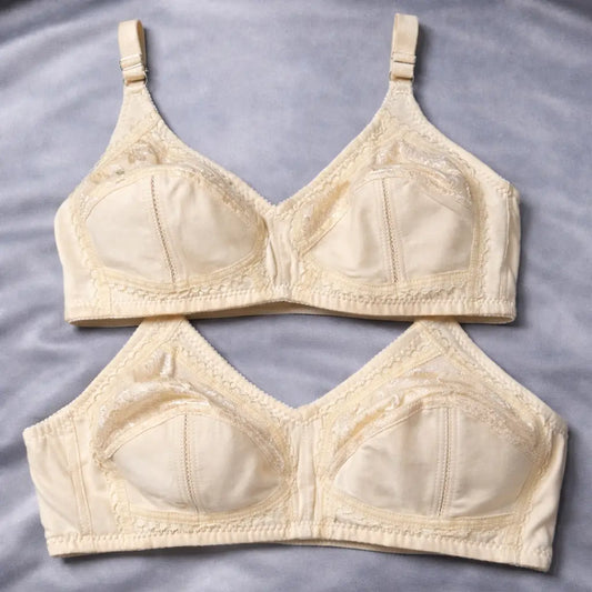 Soft Beige Crystalina Bra –  Non-Padded Lace Design