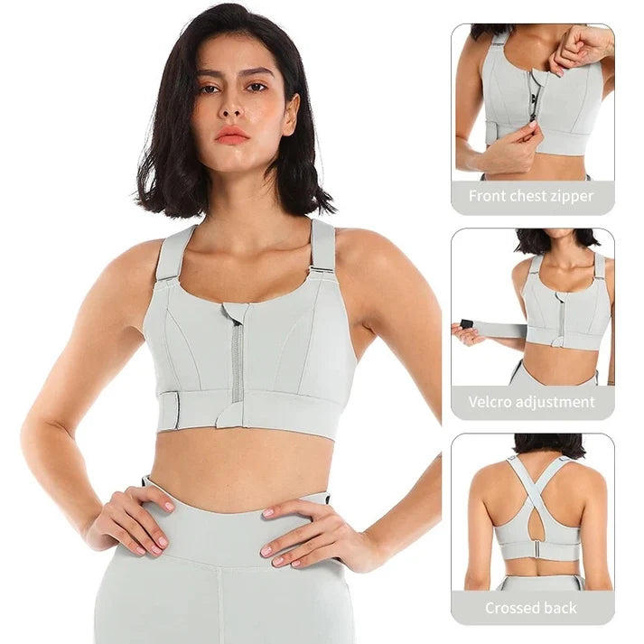 Front Zipper High Impact Sports Bra for Women in Pakistan
