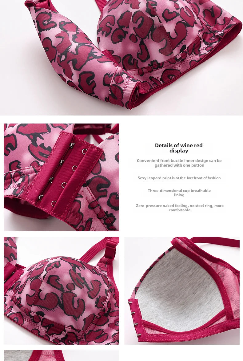 Leopard Printed Front Open Padded Bra