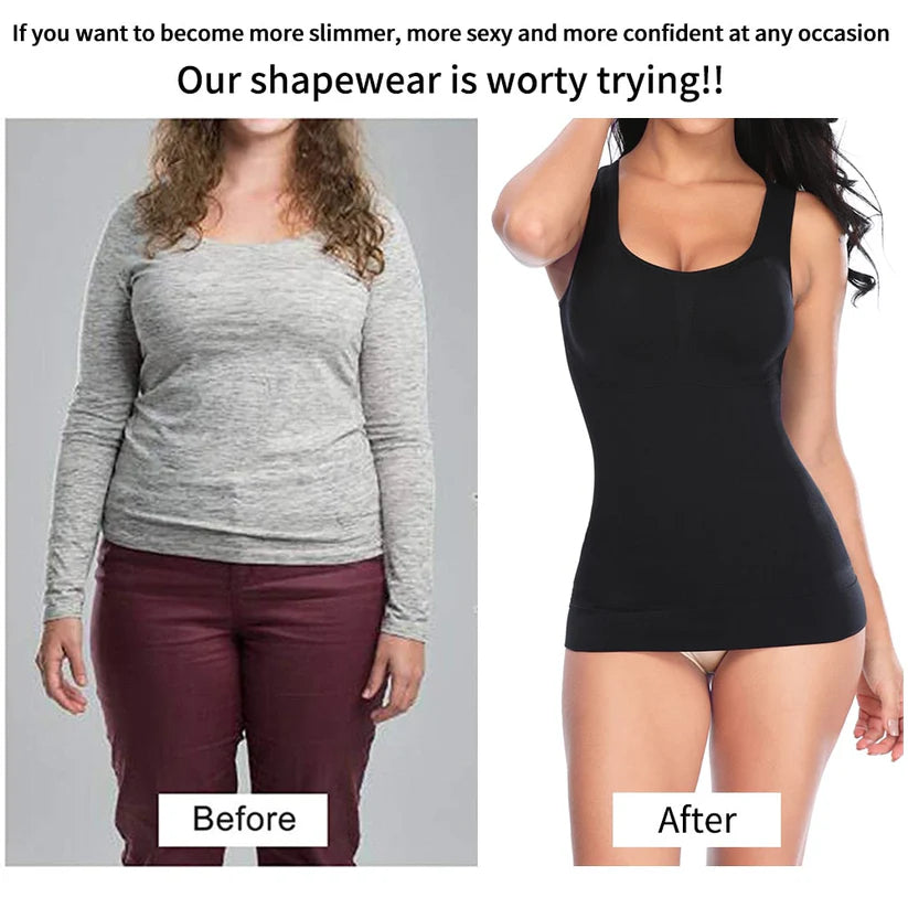 Women Tummy Control Camisole With Built In Bra |  Breathable & Stretchable