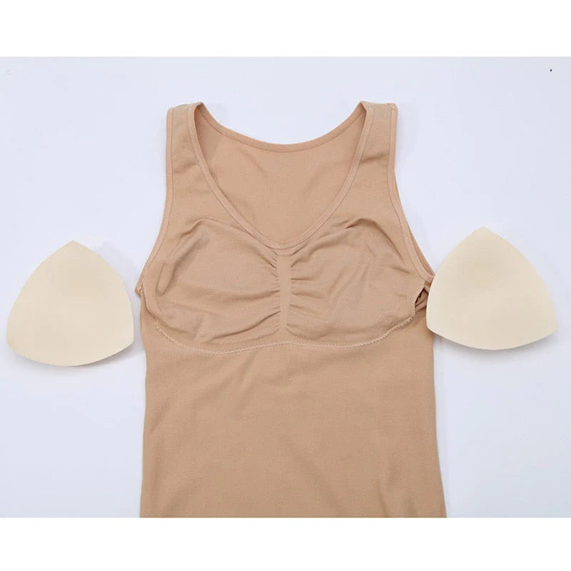 Women Tummy Control Camisole With Built In Bra |  Breathable & Stretchable