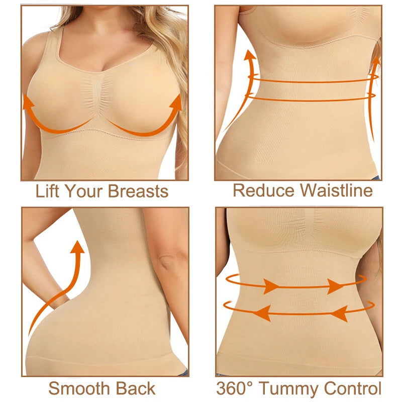 Women Tummy Control Camisole With Built In Bra |  Breathable & Stretchable