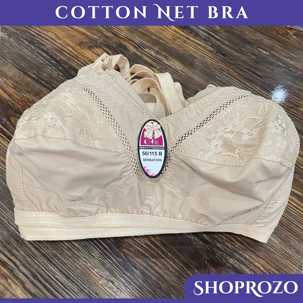 Shoprozo Cotton Net Bra (Regular Bra)
